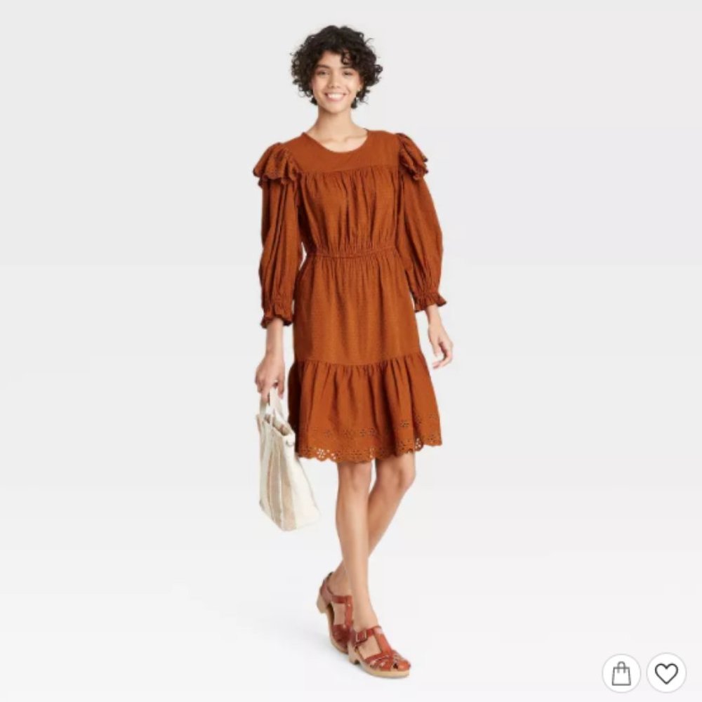 Women's Ruffle Long Sleeve Ruffle Dress